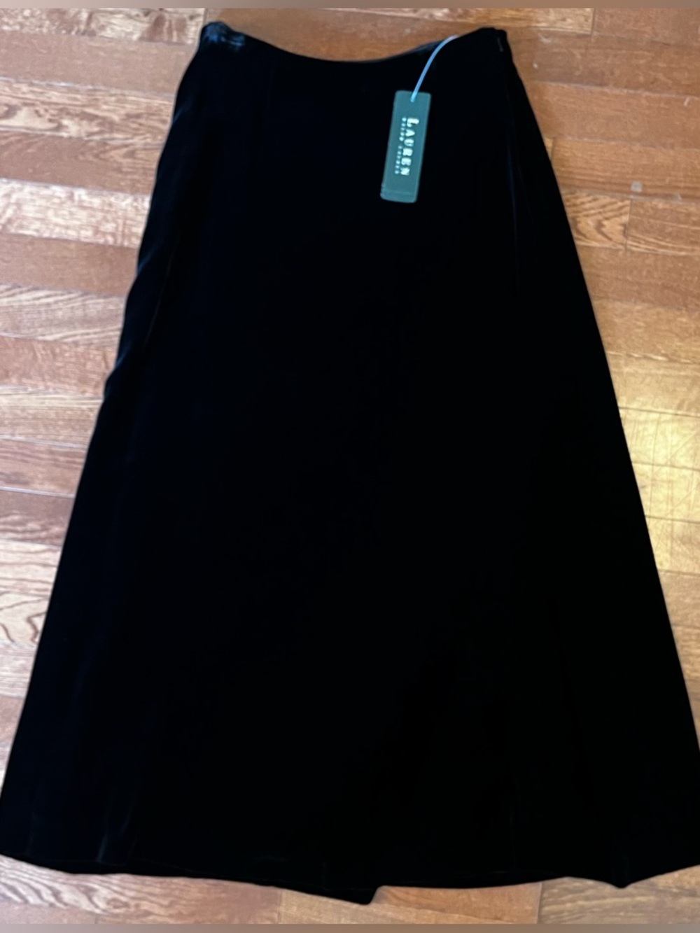 Ralph Lauren Black Velvet A-Line Skirt new w/tags size 4